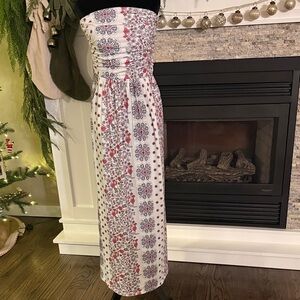 Floral Strapless Maxi Dress